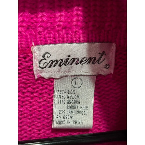 Hot Pink Eminent Womens Cowl Neck Sweater Angora Blend Sz Large - Picture 6 of 10